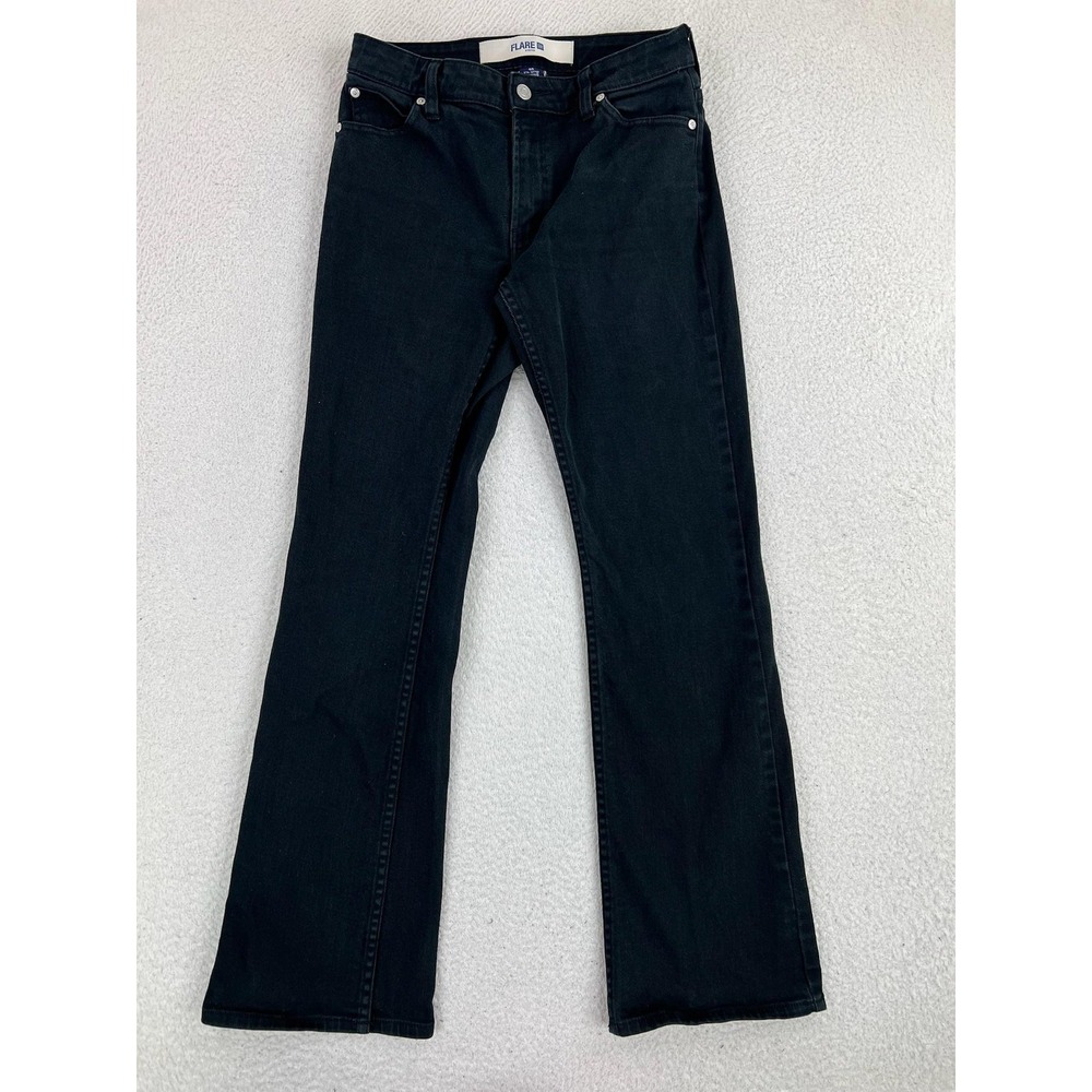 Gap 1969 Flare Jeans Womens 4 Black Dark Wash Mid Rise Stretch Denim Regular